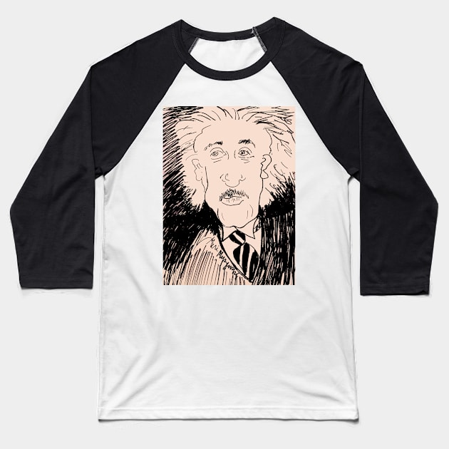 Albert Einstein Baseball T-Shirt by TheArtQueenOfMichigan 